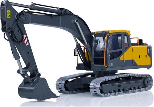 Vista 3 de 1:14 Doble E RC Excavadora Modelo para E010 EC160E Aleación Completa Metal RC Ingeniería Digger Vehículo Motor ESC Servo Luz