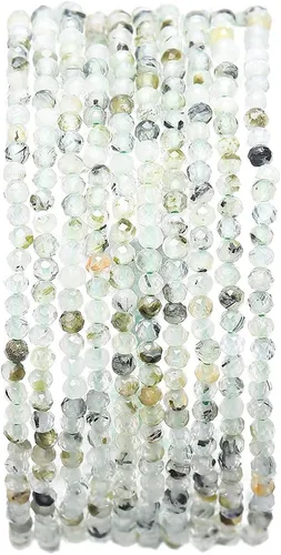 Vista 39 de BEADIA Cuentas de piedra natural africana de turquesa faceted rondelle 3x4mm semipreciosas sueltas para hacer joyas 38cm