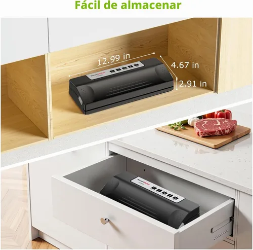 Vista 8 de Bonsenkitchen Máquina selladora al vacío para almacenamiento de alimentos
