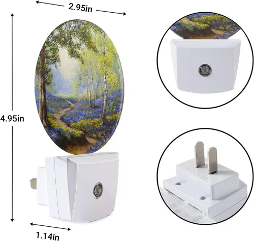 Vista 6 de EKOBLA Luz nocturna enchufable para jardín de primavera, luz nocturna LED de lavanda y camino floreciente para niños y adultos, decoración del hogar
