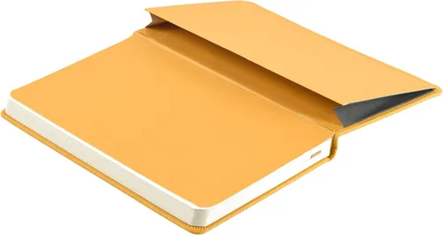 Vista 4 de Cuaderno de escritura clásico de cuero, de tapa dura, cierre elástico, páginas con rayas estrechas, colección Inspire