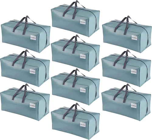 Vista 28 de VENO Paquete de 2 bolsas de mudanza, correas de mochila, mudanza, cajas de almacenamiento universitario, con tapas, resistentes, extragrandes, asas