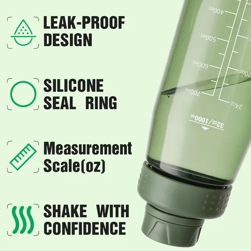 Vista 4 de Botella de agua de 32 oz, botella de agua transparente con tapa con pico y asa de transporte, reutilizable, Tritan, libre de BPA, botella de agua