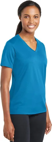 Vista 4 de SPORT-TEK Ladies PosiCharge RacerMesh V-Neck TEE F20