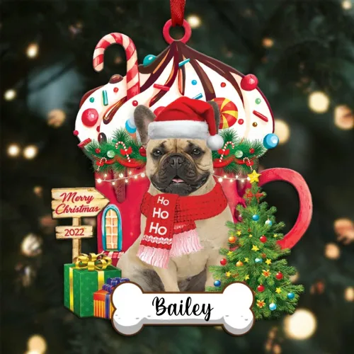 Vista 107 de Amantes de los perros de Navidad – Navidad de perros disponibles para muchos perros Shi Tzu – Adorno con forma personalizada, adorno de Navidad