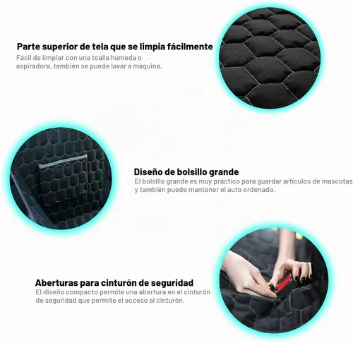 Vista 5 de Meginc Fundas de Asiento para Perros para Asiento Trasero, Asiento de Coche para Perros para Tesla Model 3, Funda de Asiento para Mascotas 100%