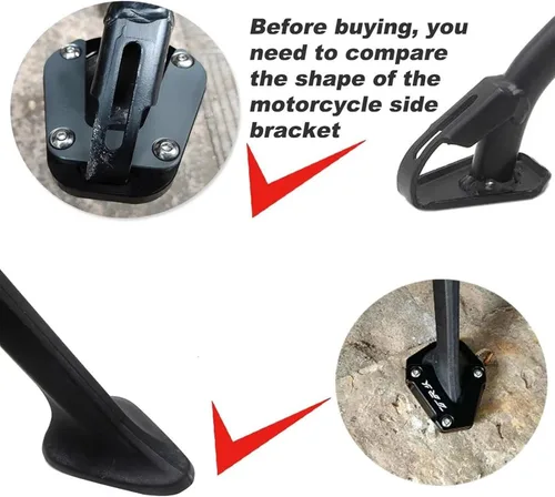 Vista 7 de Motorcycle Kickstand Extension Pad for Benelli TRK502 TRK 502 2020 2021 Foot Side Stand Support Plate Enlarger (Color : B Black)