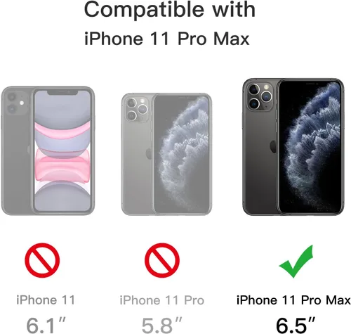 Vista 2 de JETech Funda mate para iPhone 11 Pro Max de 6.5 pulgadas, a prueba de golpes, protección contra caídas de grado militar, cubierta trasera Negro