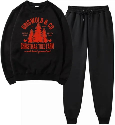 Vista 2 de Conjunto deportivo de Navidad para hombre, 2 piezas, estampado gráfico, novedoso, regalo de Navidad, traje deportivo, gimnasio, correr, con bolsillo