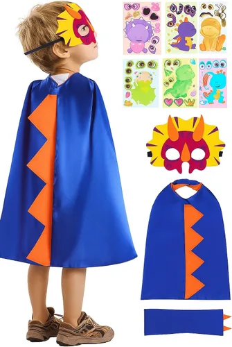 Vista 11 de Capas y máscaras de superhéroe para niños - Capas de satén y máscaras de fieltro para niños