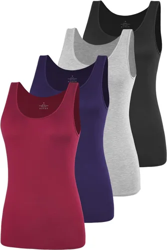 Vista 17 de AMVELOP - Camiseta básica sin mangas para mujer, ropa interior, camiseta sin mangas en paquete de 2-4