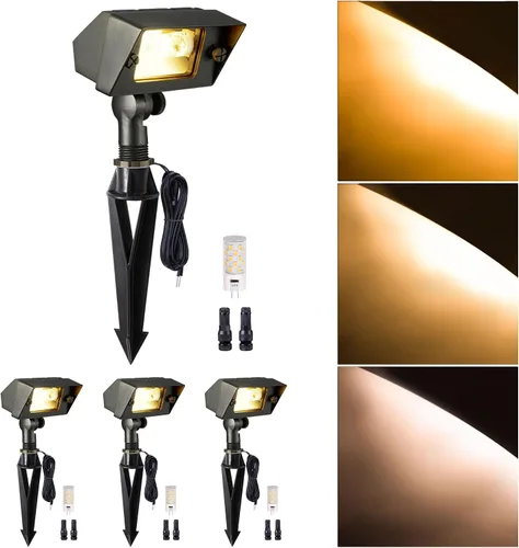 Vista 11 de Gardenreet Luz de Inundación de Latón Sólido - Iluminación de Lavado de Pared LED de Bajo Voltaje para Paisaje 12V, Impermeable IP65 para Exterior