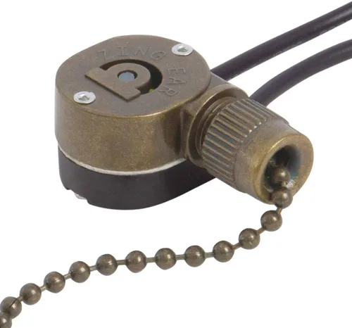 Vista 7 de Interruptor de luz de ventilador de techo ZE-357.6 ft Interruptor de cadena de tracción de metal, interruptor de ventilador de dos cables