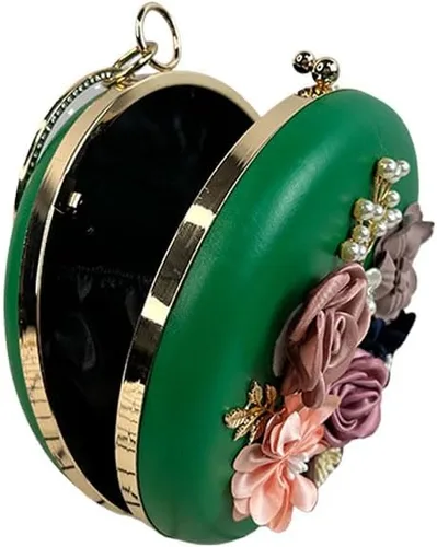 Vista 8 de shiiriin Bolso de mano para mujer 3D rosa nude floral bolso de mano Hecho a mano con perla Boda nupcial diurna fiesta de noche