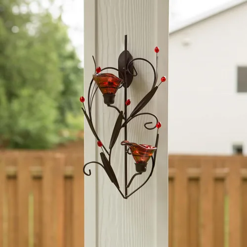 Vista 4 de Gifts & Decor, soporte de pared para colgar vela, Ruby Blossom Tealight