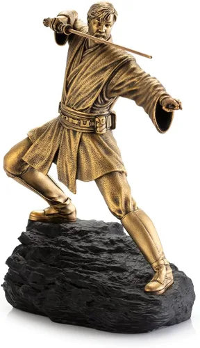 Vista 6 de Royal Selangor Estatua de OBI-Wan de edición limitada de peltre, estatua de Star Wars con licencia