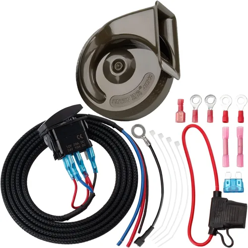 Vista 9 de Kit universal de bocina UTV con interruptor basculante LED y cable para carrito de golf, ATV, Polaris RZR, Ranger, General, Side by Side, Can-Am