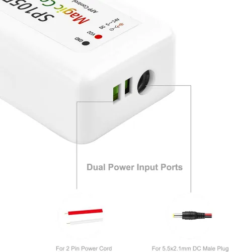 Vista 6 de BTF-LIGHTING Controlador Bluetooth inalámbrico SP105E aplicación iOS/Android para WS2811 WS2812B WS2815 WS2813 WS2801 SK6812 WS2815 SK9822 APA102