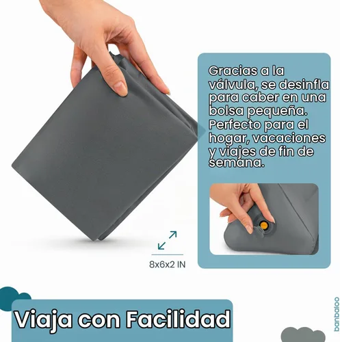 Vista 5 de BANBALOO - Protector de cama inflable para niños - Protección contra caídas infantiles, riel inflable de cama de viaje, para camas plegables