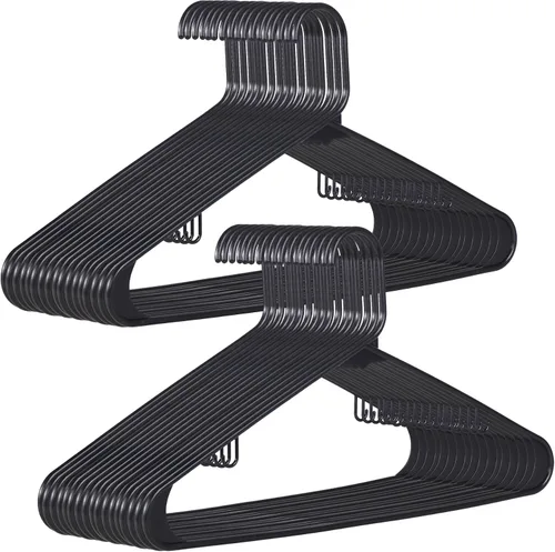 Vista 8 de ZENY - Perchas de plástico con ganchos (100 unidades) - Perchas para faldas - Percha duradera y que ahorra espacio - Perchas para abrigos, faldas