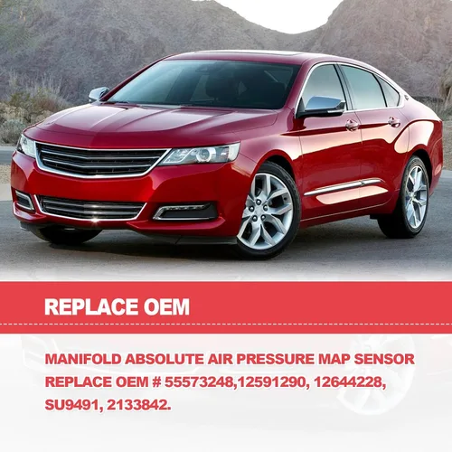 Vista 3 de Colector de presión de aire absoluta Sensor MAP Interruptor de admisión de aire compatible con Chevy 09-11 Aveo 07-19 Impala, 08-19 Buick Enclave