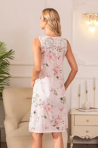 Vista 5 de YOZLY Camisones sin mangas para mujer, camisón de encaje para dormir