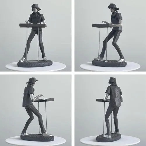 Vista 5 de HAUCOZE Estatua de músico, estatua musical, regalo, decoración del hogar, centro de mesa, escultura para piano estudio, dormitorio, poliresina, 10