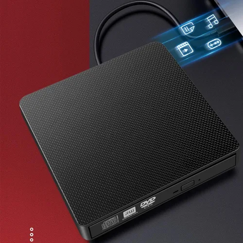 Vista 3 de YMY Unidad externa de CD y DVD para portátil, USB3.0 y USB-C 2 en 1, reproductor de DVD portátil, grabadora de CD, grabador para PC de escritorio