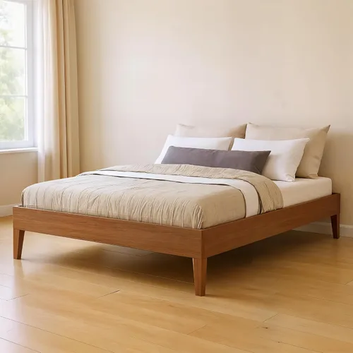 Vista 13 de Grain & Grove Cama con plataforma Bear (matrimonial), roble en relieve marrón oscuro