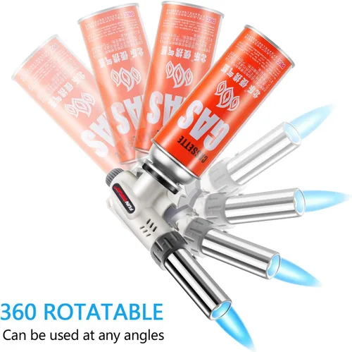 Vista 5 de FunOwlet, Soplete de Butano para Cocina, Sopletes Culinarios Cabezal Profesional Chef Cocina Llama Ajustable Para Sous Vide, Crème Brûlée, Horneado