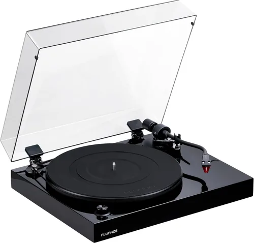 Vista 11 de Fluance RT83 Reference para tocadiscos de vinilo de alta fidelidad con cartucho Ortofon 2M Rojo, motor de control de velocidad, base de madera MDF