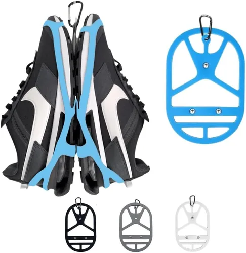 Vista 10 de Funda para zapatos para mochila con gancho de clip. Soporte para calzado con clip para tenis, tacos, bolos, fútbol, canasta, fútbol. Para viajes, al