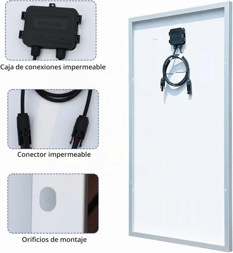 Vista 3 de Kit de panel solar de 200 W, 12 voltios/24 voltios para casa rodante, barco, cámper 2x 100W Monocrystalline Module,20A Charge Controller for RV