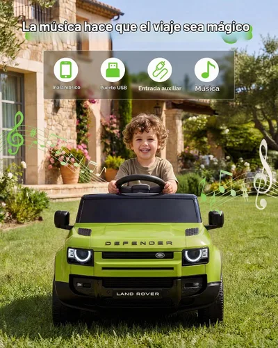 Vista 6 de Land Rover Ride On Car con licencia de 12 V para niños a partir de Verde