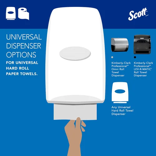 Vista 8 de Scott® Essential - Toallas de rollo duro universales (02068), con Absorbency Pockets™, núcleo de 1.5 pulgadas, blanco