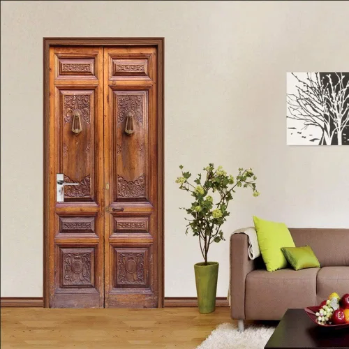 Vista 82 de Adhesivos 3D para puerta, murales para despegar y pegar, puerta de madera, papel tapiz autoadhesivo, extraíble, PVC, impermeable, póster para Puerta