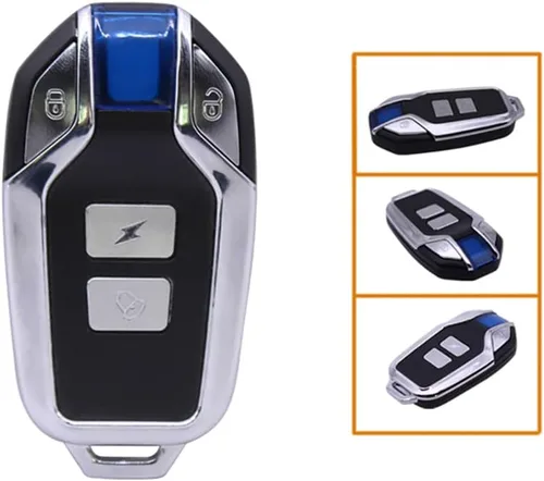 Vista 5 de Mengshen Candado para bicicleta con control remoto, alarma de vibración antirrobo con 31 pulgadas de longitud de cable, impermeable IP55