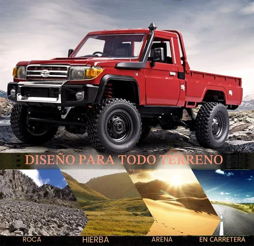 Vista 3 de HLSFWDRIVE RC Rock Crawler RC Camión 4x4 Toyota LC79 RC Crawler 1/12 Todo Terreno Pickup a Control Remoto 2.4Ghz Todo Terreno 280 Motor Cepillo