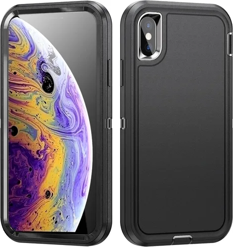Vista 2 de Funda para iPhone Xs para hombre, híbrida a prueba de caídas, resistente, a prueba de golpes, ajuste delgado, ligera, funda protectora para iPhone