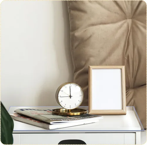 Vista 5 de Ganeen Protector para mesita de noche, protector de plástico transparente de 15.8 x 23.6 pulgadas, 0.059 in de grosor, rectangular, de cloruro