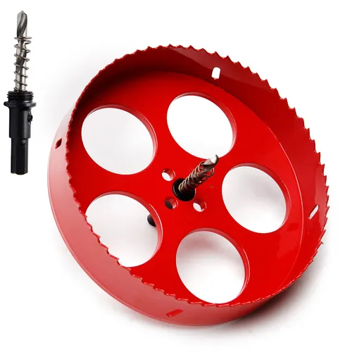 Vista 23 de Utoolmart Sierra de taladro bimetal profesional de acero inoxidable, 0.984 in de profundidad de apertura con mango triangular (2.953 in)
