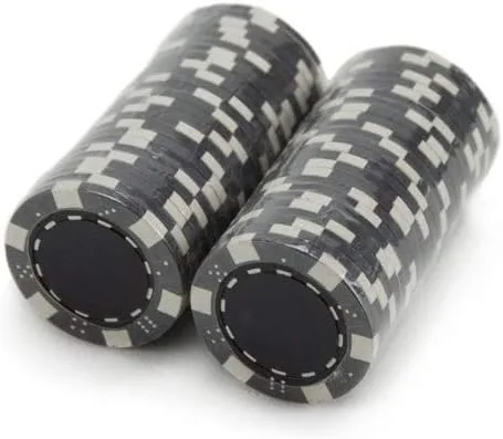 Vista 4 de Brybelly Clay Composite Striped Dice 11.5-gram Poker Chips (100-pack) - Blank Non-denominated Poker Chips - Custom Cash Games and Home Casino Poker