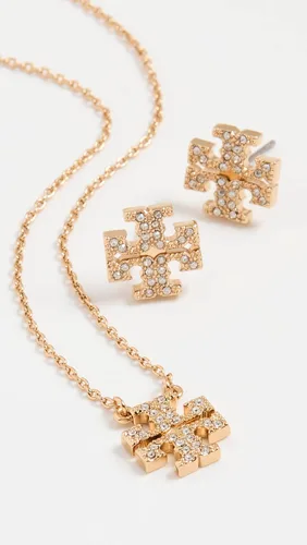 Vista 2 de Tory Burch Kira - Juego de colgante y aretes de tuerca para mujer, Metal, No aplicable