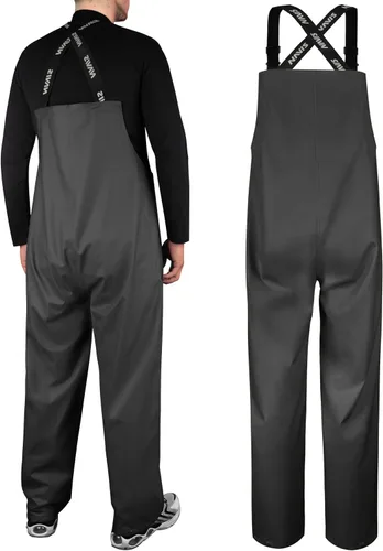 Vista 2 de Overol impermeable con tirantes elásticos y bolsillo grande para hombre