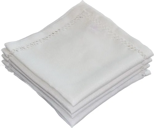 Vista 4 de Juego de 4 servilletas de tela bordadas con diseño vintage en avena