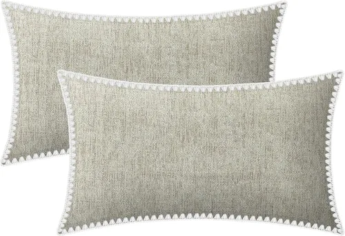Vista 90 de BRAWARM Fundas de almohada 40x40 cm - Paquete de 2 fundas de almohada de chenilla negra, fundas de almohada de chenilla suave teñida sólida