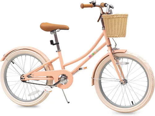 Vista 16 de Bixike Bicicleta de diseño retro para niñas con cesta y freno de posavasos para niños de 3 a 13 años, bicicleta de crucero de 14, 16, 18 pulgadas