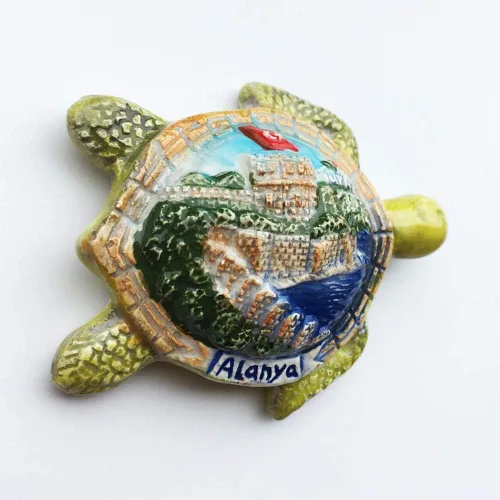 Vista 3 de 3D tortuga Alanya pavo refrigerador imán nevera recuerdos turísticos cerámica artesanía pegatinas magnéticas hogar cocina decoración viaje regalo