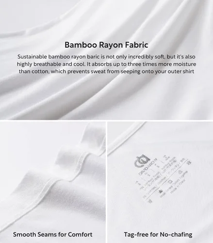 Vista 4 de DAVID ARCHY - Camisetas interiores de algodón y rayón de bambú con cuello redondo para hombre, de tirantes, paquete de 3 o 4