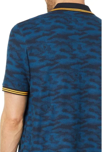 Vista 3 de Psycho Bunny Rockaway - Polo de moda con estampado del mar Egeo SM 4 de EE UU Mar Egeo